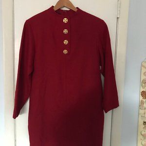 THEO MILES Red Wool Dress - Size 4